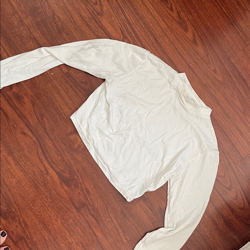 White Long Sleeve Crop Top